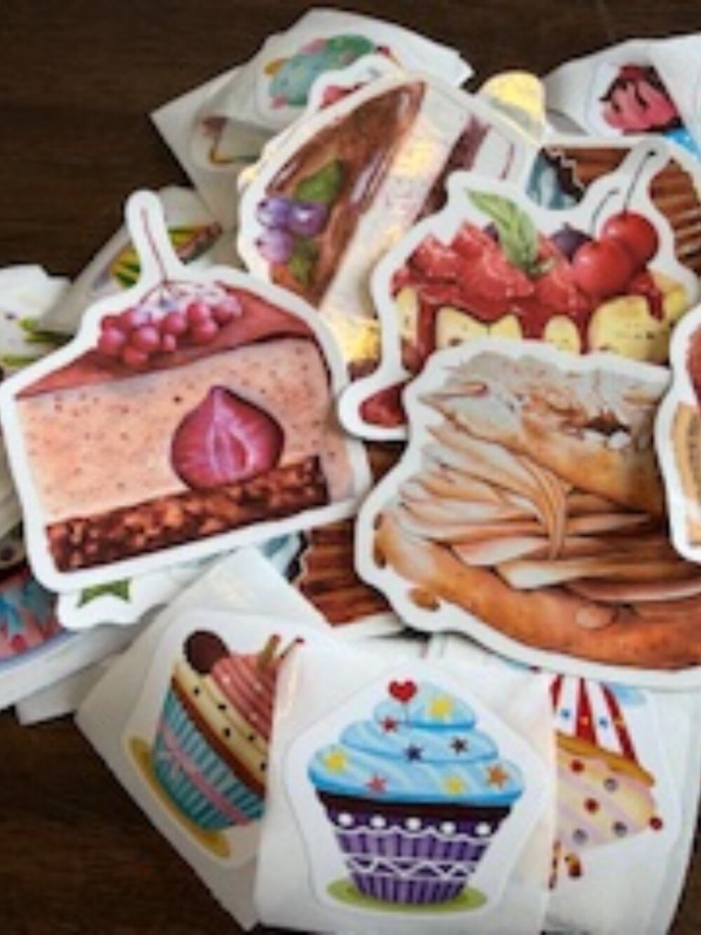 Cupcake Dessert Stickers 115 count Shipping Supply/Craft Stickers 8 designs - Picture 2 of 6